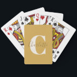 Elegant Modern Monogram Name Dusty Yellow Playing Cards<br><div class="desc">Simple Personalised Monogram and Name in Dusty Yellow Playing Cards</div>