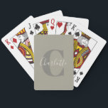 Elegant Modern Monogram Name in Taupe Playing Cards<br><div class="desc">Simple Personalised Monogram and Name in Taupe Playing Cards</div>