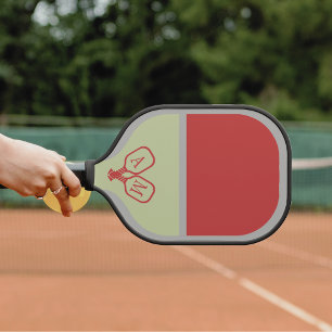 Elegant Modern Monogram Pickleball Symbol  Paddle
