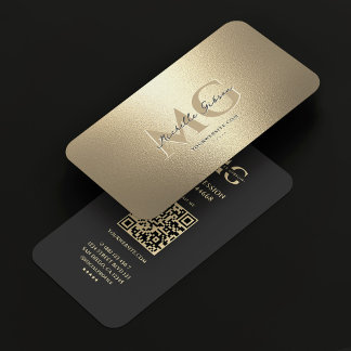 Elegant Modern Monogram Professional Faux Gold Business Card