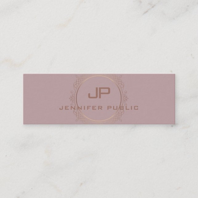 Elegant Modern Monogram Professional Trendy Mini Business Card (Front)