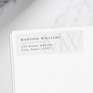 Elegant Modern Monogram Return Address