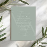 Elegant Modern Monogram Sage Green Wedding Invitation<br><div class="desc">Modern wedding invitation featuring elegant monogram typography and minimalist graphic design in sage green colour. Personalise text with all the details of your special day.</div>