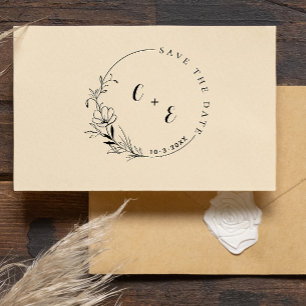 Elegant & Modern Monogram Save the Date Initials Self-inking Stamp