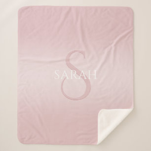 Elegant Modern Monogram Sherpa Blanket
