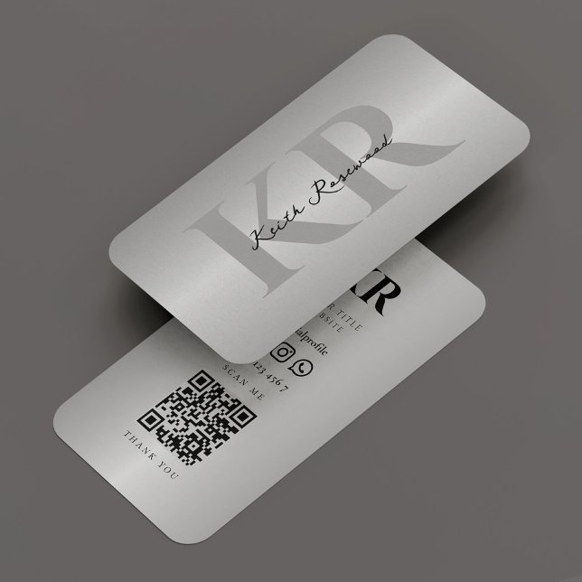 Elegant Modern Monogram Silver Professional Business Card (Elegant Modern Monogram Silver Professional Business Card
)