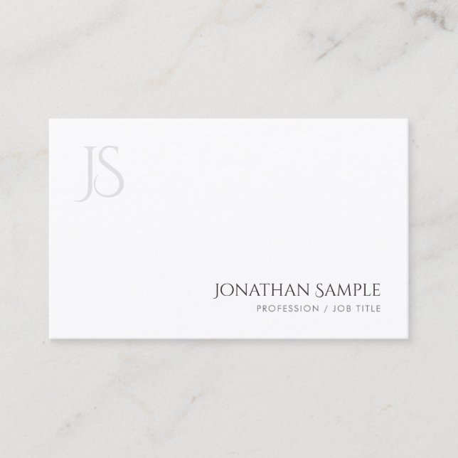Elegant Modern Monogram Simple Design Template Business Card (Front)
