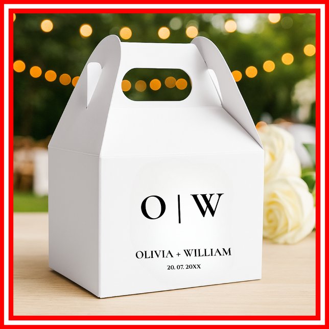 Elegant Modern Monogram Simple Wedding Favour Box (Creator Uploaded)