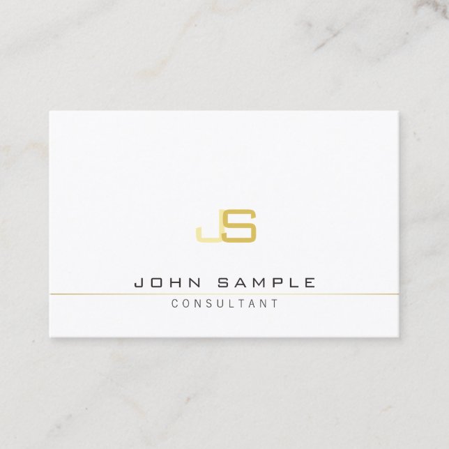 Elegant Modern Monogram Template Professional Business Card (Front)