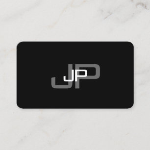 Elegant Modern Monogram Template Rounded Corners Business Card