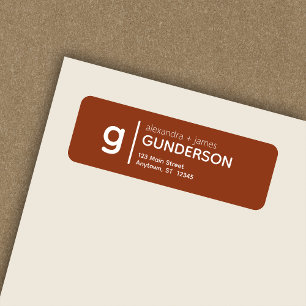 Elegant Modern Monogram Terracotta Return Address
