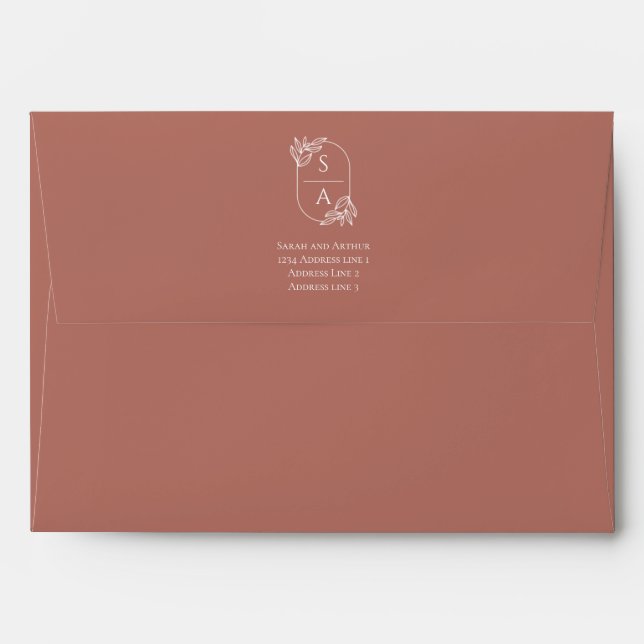Elegant Modern Monogram Wedding Envelope (Back (Top Flap))