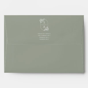 Elegant Modern Monogram Wedding Envelope