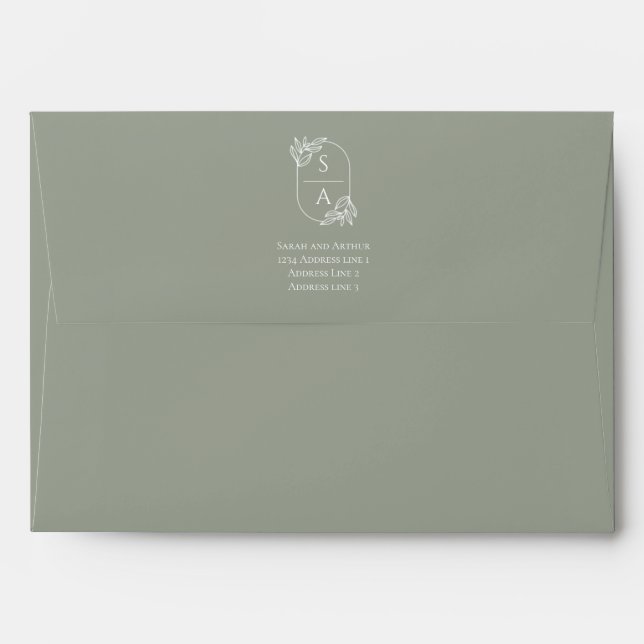 Elegant Modern Monogram Wedding Envelope (Back (Top Flap))