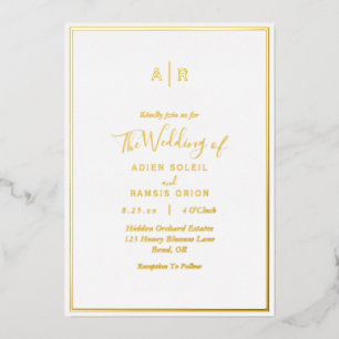 Elegant Modern Monogram Wedding Gold