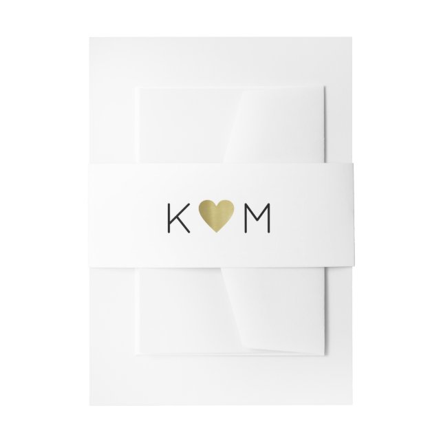 elegant & modern monogram wedding invitation belly band (Front Example)