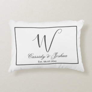 Elegant modern monogram wedding keepsake gift decorative cushion