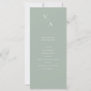Elegant Modern Monogram Wedding Program