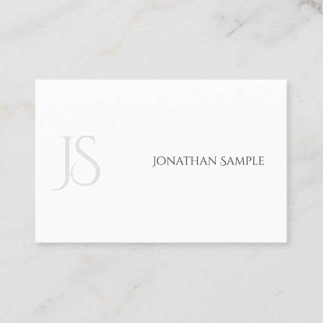 Elegant Modern Monogrammed Minimalistic Template Business Card (Front)