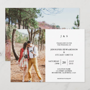 Elegant Modern monogrammed own photos Wedding Invitation