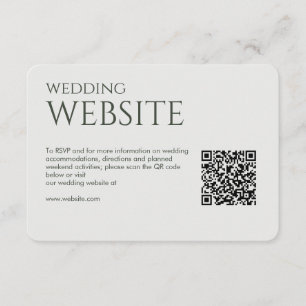 Elegant Modern Moss Green Wedding Enclosure Card