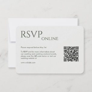 Elegant Modern Moss Green Wedding RSVP Card
