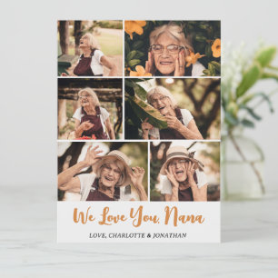 Elegant Modern Mothers Day Grandma Photo Collage Holiday Card
