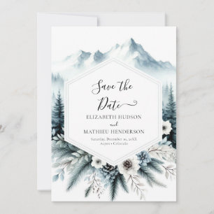 Elegant Modern Mountain Wedding  Save The Date