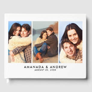 Elegant Modern Multiple Photos Wedding Guest Book