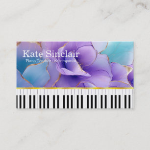 Elegant Modern Music Professional Piano Teacher Business Card