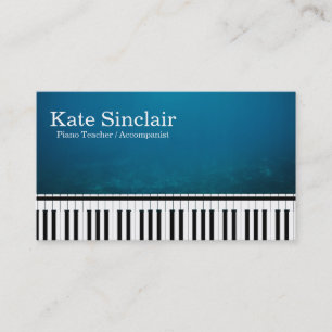Elegant Modern Music Professional Piano Teacher Business Card