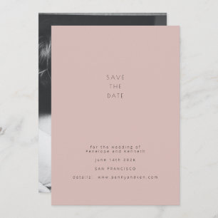 Elegant Modern Muted Blush Minimalist Photo Save The Date