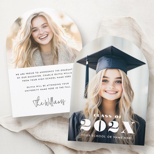 Elegant modern name photo graduation announcement (Elegant modern name photo graduation announcement)