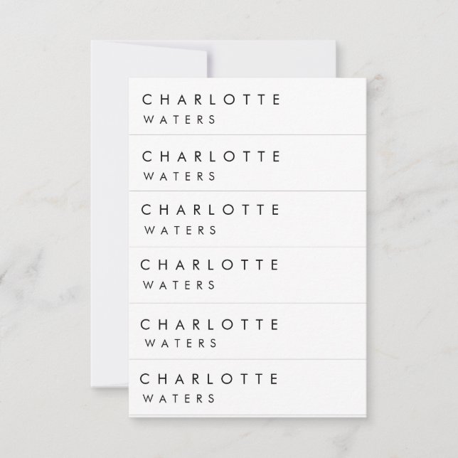 Elegant Modern Name Place Card (Front)
