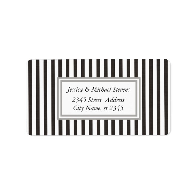 Elegant modern narrow brown stripes label (Front)