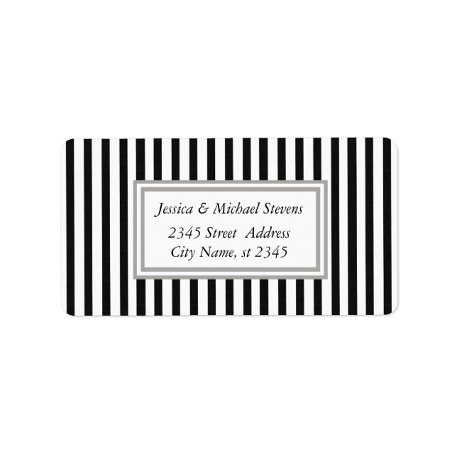 Elegant modern narrow stripes label (Front)