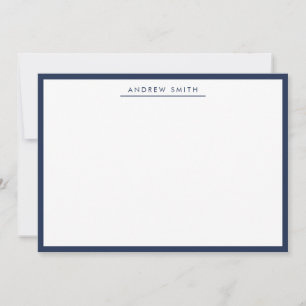 Elegant Modern Navy Blue Border Professional Card