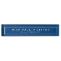 Elegant Modern Navy Blue Professional Name Border