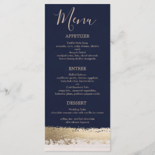 Elegant, Modern, Navy, Gold Foil Wedding Programme
