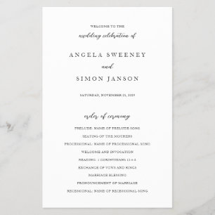 Elegant Modern Neutral Wedding Program Flyer