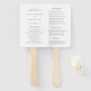 Elegant Modern Neutral Wedding Program Hand Fan