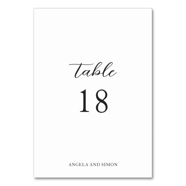 Elegant Modern Neutral Wedding Table Number (Front)