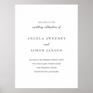 Elegant Modern Neutral Wedding Welcome Sign