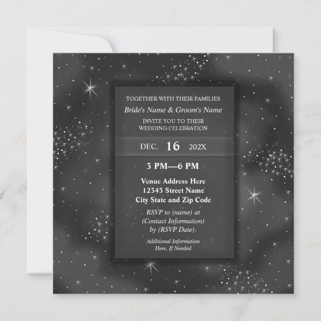 Elegant Modern Night Sky Galaxy Wedding Party  Invitation (Front)