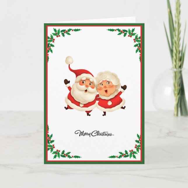 Elegant Modern Non Photo Christmas Tree Folded Card (Front)