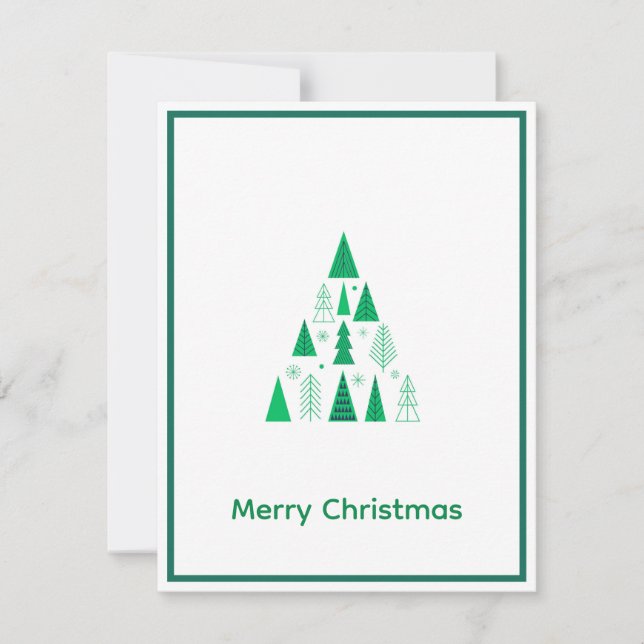 Elegant Modern Non Photo Christmas Tree  Holiday Card (Front)