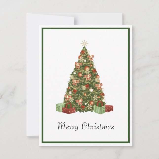 Elegant Modern Non Photo Christmas Tree Holiday Card (Front)
