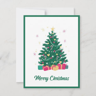 Elegant Modern Non Photo Christmas Tree Holiday Card