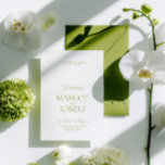 Elegant Modern Olive Green & White Wedding Invitation<br><div class="desc">A minimalist wedding invitation featuring a refined olive green and white palette, paired with elegant serif typography and a soft script accent. The clean, structured layout creates a modern and understated look, perfect for couples who prefer a calm, editorial style. Designed with a focus on balance and readability, this invitation...</div>