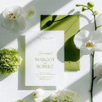Elegant Modern Olive Green & White Wedding